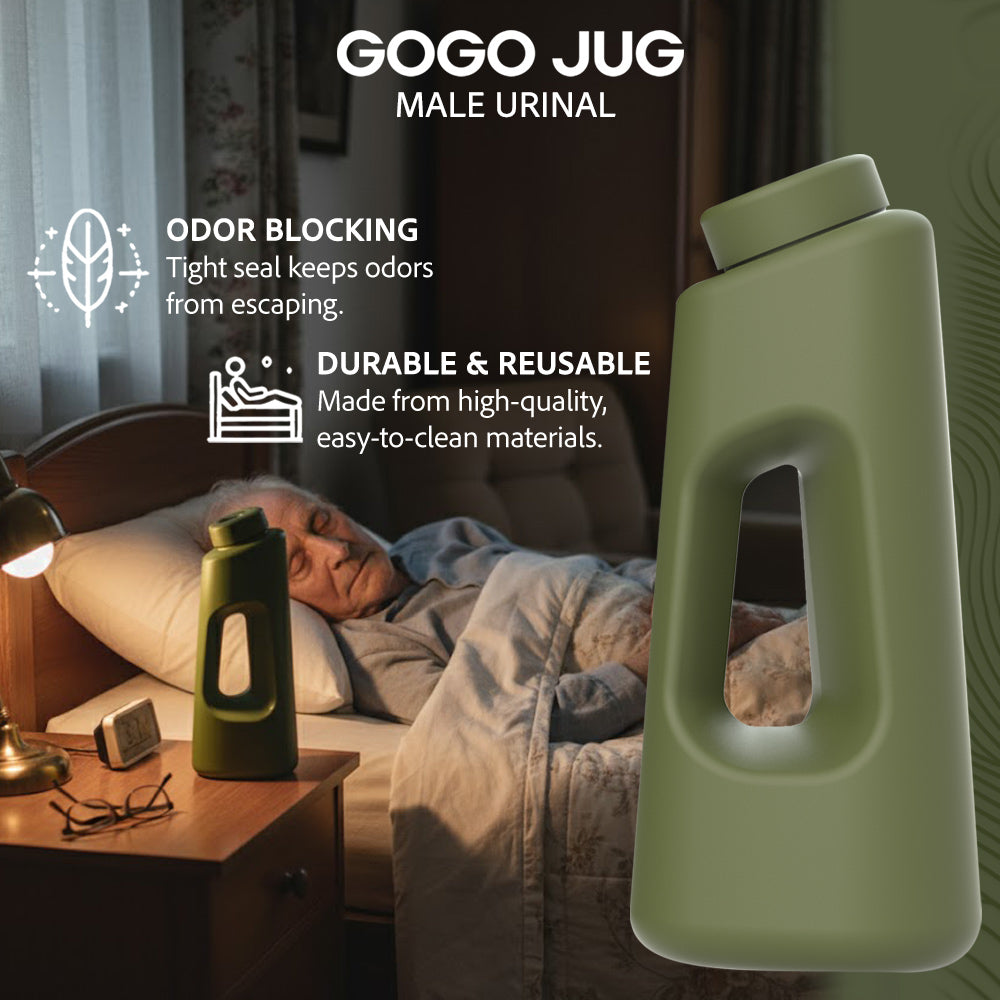 Gogo Jug - Trucker's Portable Male Urinal - Large 42oz Capacity