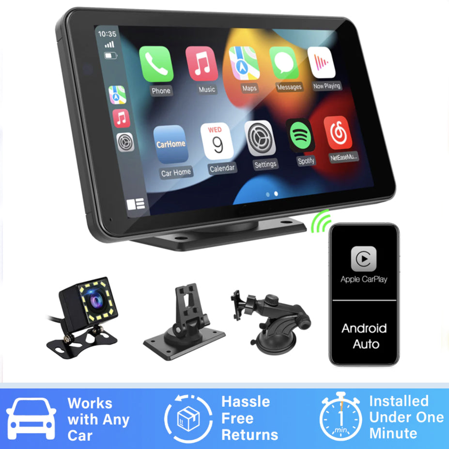 Smart Screen Carplay - Upgrade Your vehicle Today! Plug and Play Quick Install, Suitable for All Cars, 7 Inch IPS Touch Screen, Multimedia Player with Bluetooth, Mirror Link, Backup Camera