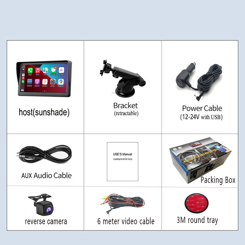 Smart Screen Carplay - Upgrade Your vehicle Today! Plug and Play Quick Install, Suitable for All Cars, 7 Inch IPS Touch Screen, Multimedia Player with Bluetooth, Mirror Link, Backup Camera